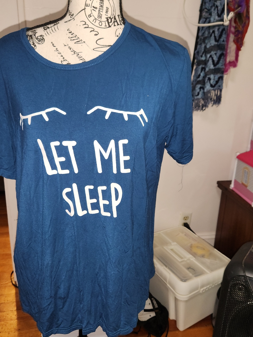 Eishopeer "Let Me Sleep" Women's Pajama Tee -  Blue/Teal